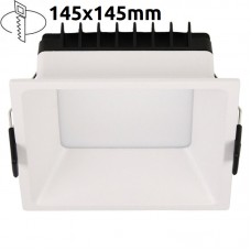 Φωτιστικό LED Τετράγωνο Χωνευτό 18W 230V 1800lm 80° 3000K Θερμό Φως